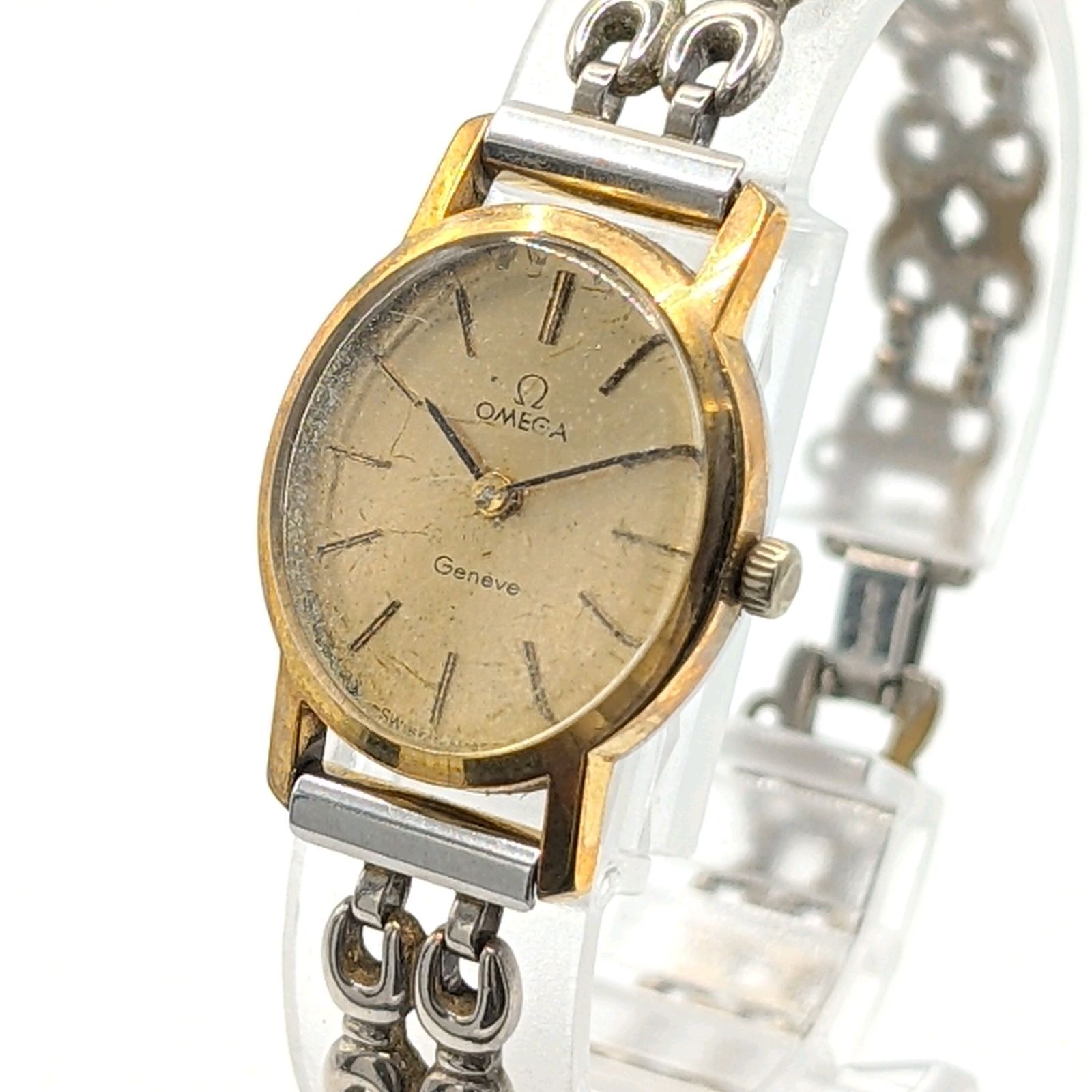 OMEGA GENEVE Watch Hand-winding Ladies G dial Y 2 K 00 S Vintage Not Working オメガ ジュネーブ 時計 レディース ゴールド ゴールド文字盤 ラウンド ヴィンテージ 不動品