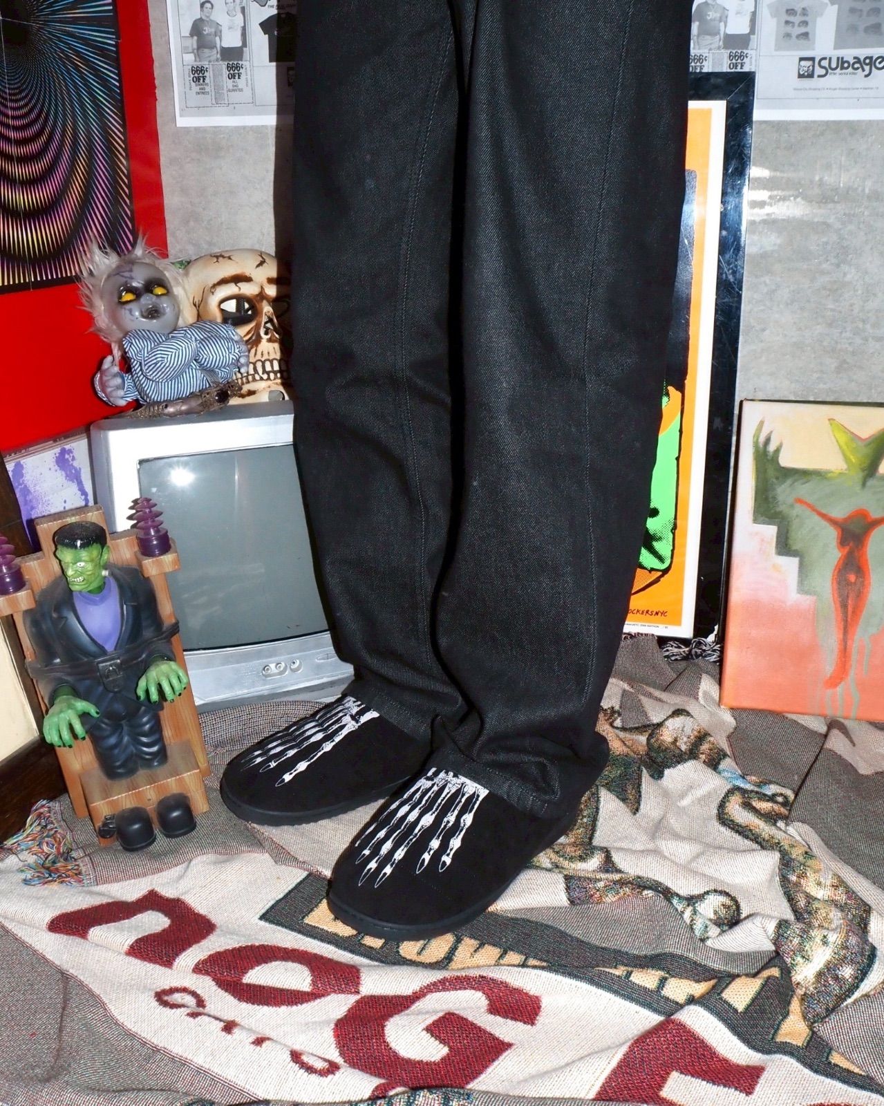 SUBU × SUB-AGE. ALIEN SANDALS エイリアン ブラック サンダル スブ サベージ ボーン 骨 シューズ SIZE 0 1 2 3