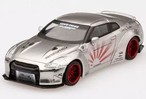 [Used] Minicar 1/64 LBWORKS Nissan GT-R R35 Type 1 Rear Wing Version 2 Right Handle (Satin Silver) “MINI GT Series” [MGT00049-R]