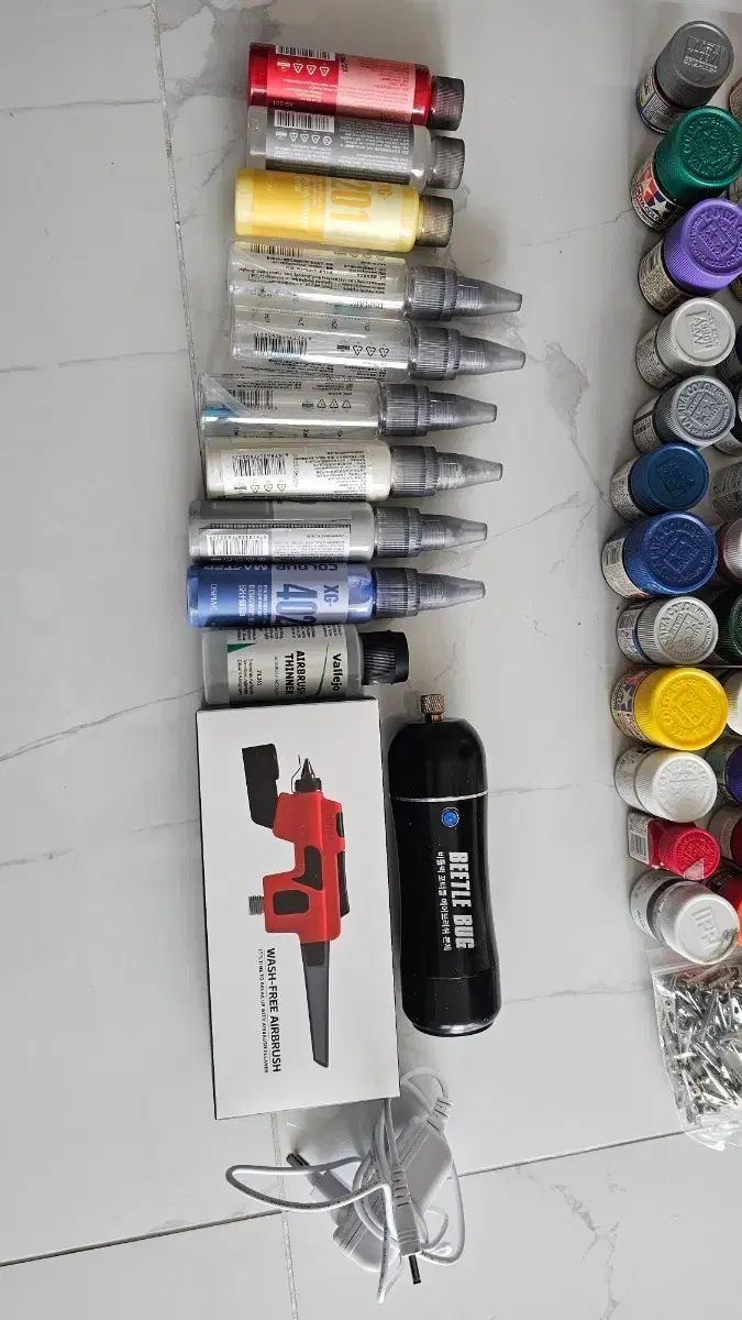 dspiae ディスパイア 無洗浄エアブラシとディスパイア塗料6種とビートルバグコンプとロック ROCK