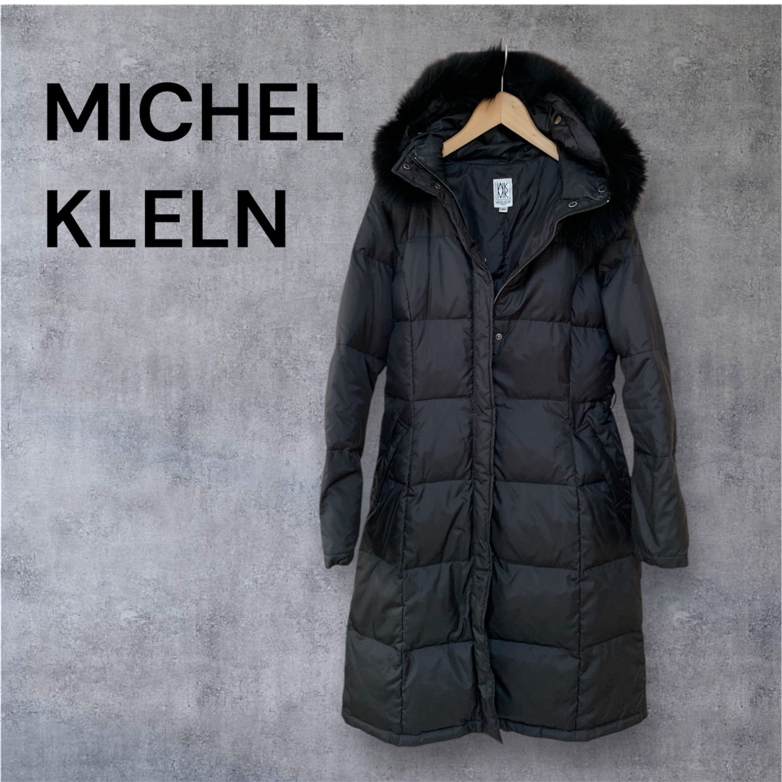 新品 MICHEL  (ミッシェルクラン)　ダウンコートL ブラック MICHEL KLELN ロングダウンコート 黒 ブラック ミッシェルクラン A