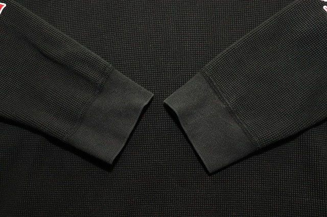 シュプリーム SUPREME 17AW SLEEVE LOGO WAFFLE THERMAL BLACK L