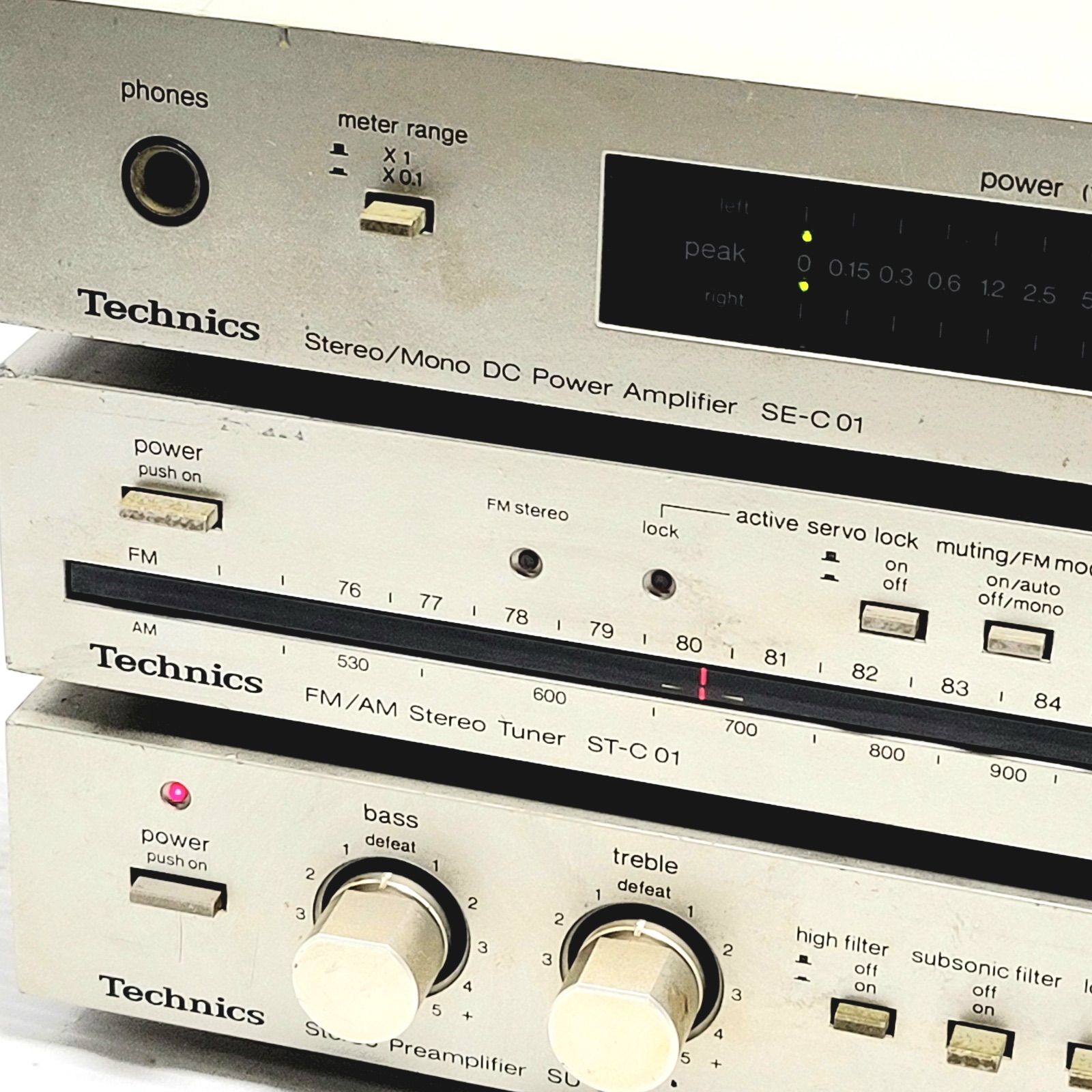  Technics プリアンプ SU C 01 FMAMチューナー ST パワーアンプ SE スピーカー スピーカー ウーファー
