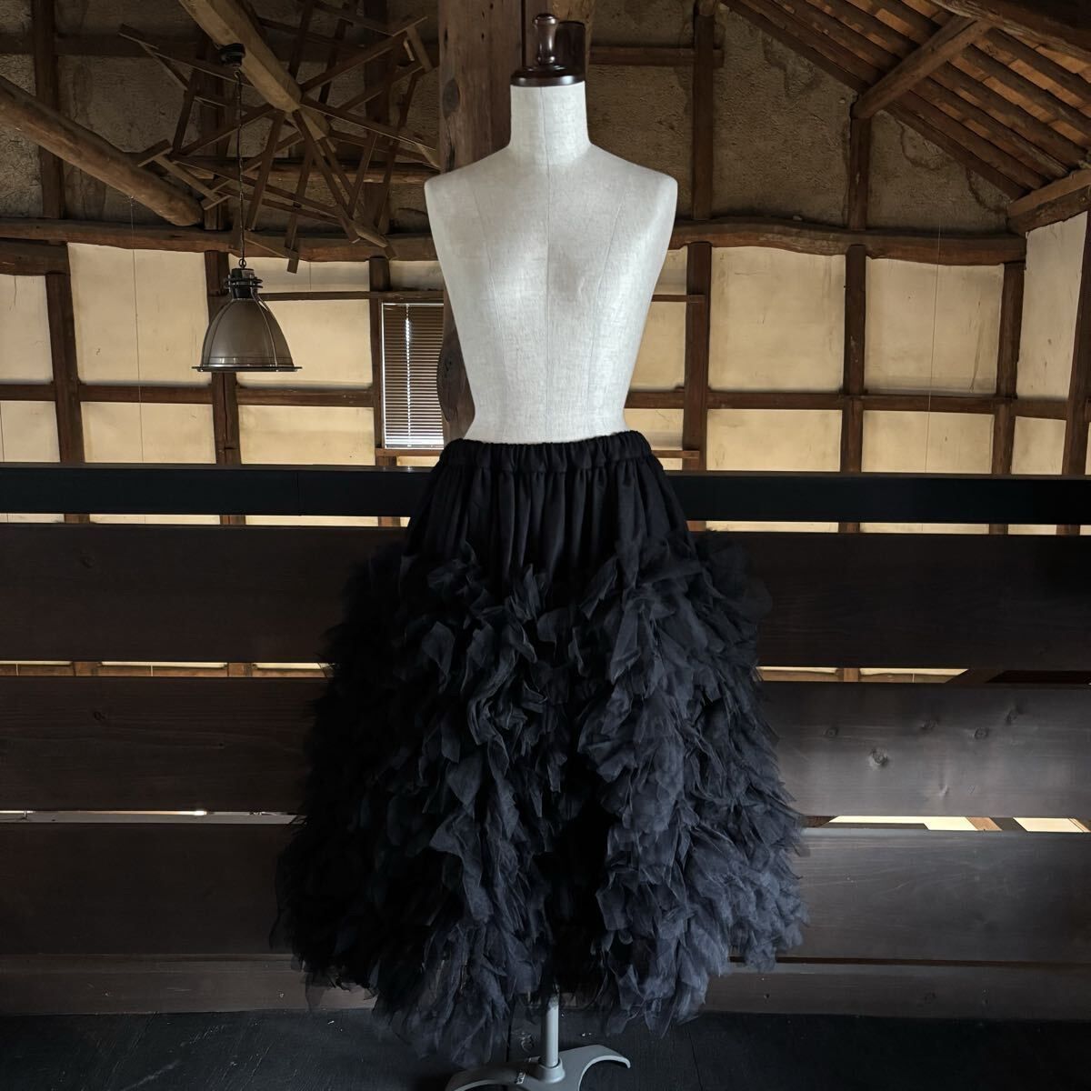 21 aw 2021 COMME des GARCONS コム デ ギャルソン チュール フリル ボリューム スカート BLACK ブラック サイズ S 711-0320