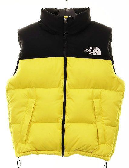 ザノースフェイス THE NORTH FACE NUPTSE VEST YELLOW L ND 92232 ヌプシ ベスト イエロー ダウン ブランド古着ベクトル 251207