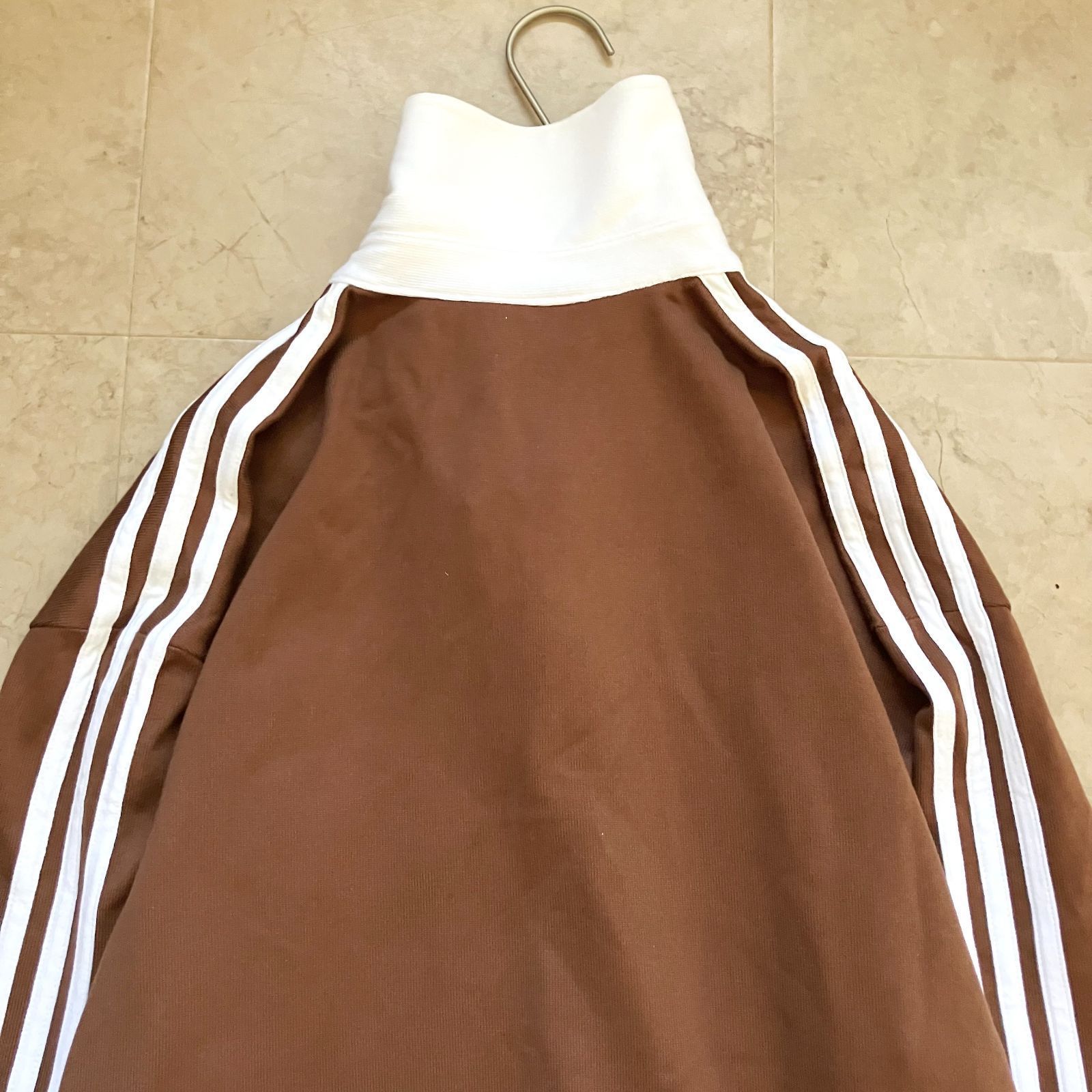 アディダス オリジナルス ラグビー ポロシャツ 茶 ブラウン 2XL 新品タグ付き 長袖 コットン100％ トレフォイル スリーストライプ  ユニセックス