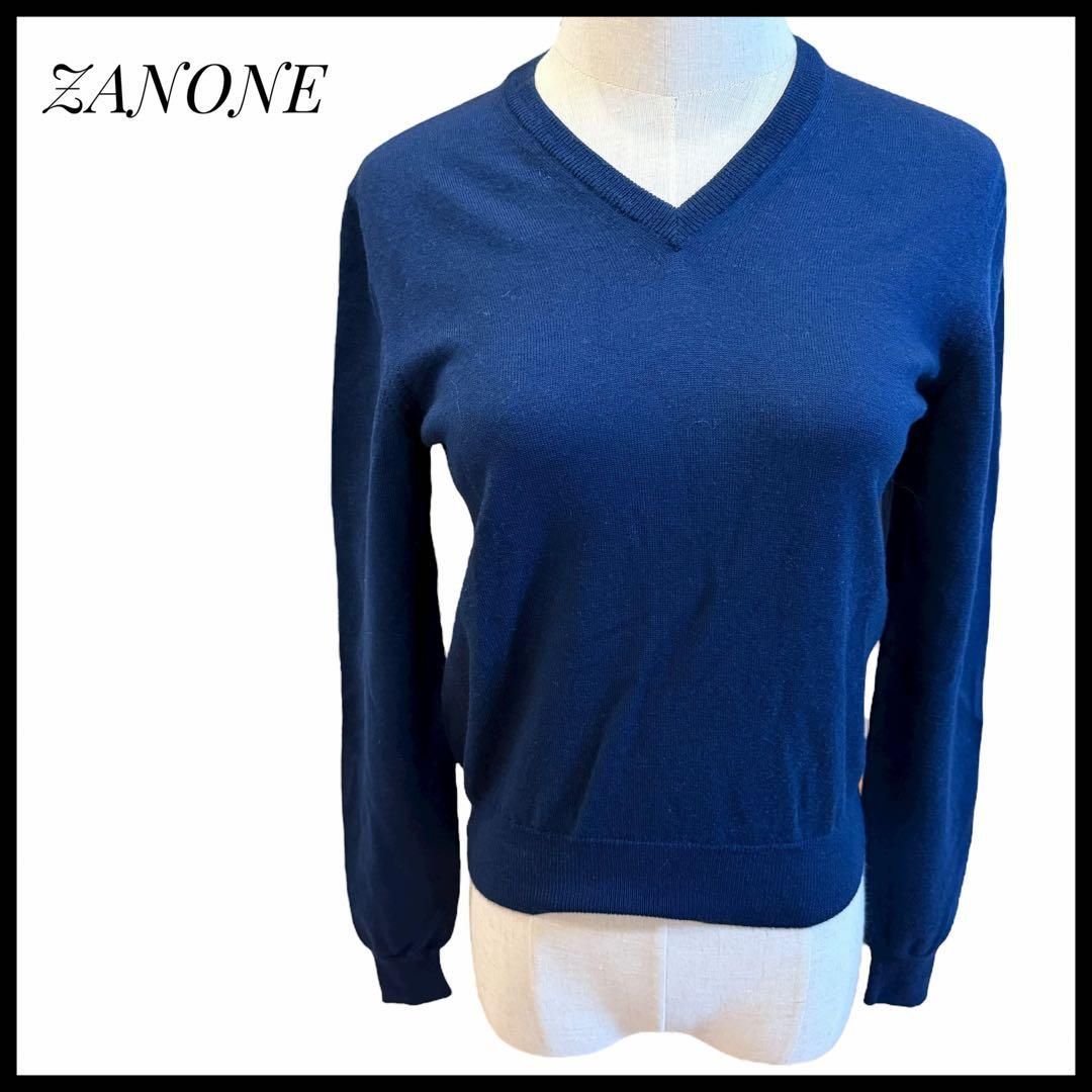 ZANONE / ニット・セーター(厚手)/48/ウール/ネイビー ZANONE ザノーネ ネイビー Vネック 長袖 セーター ニット ウール100