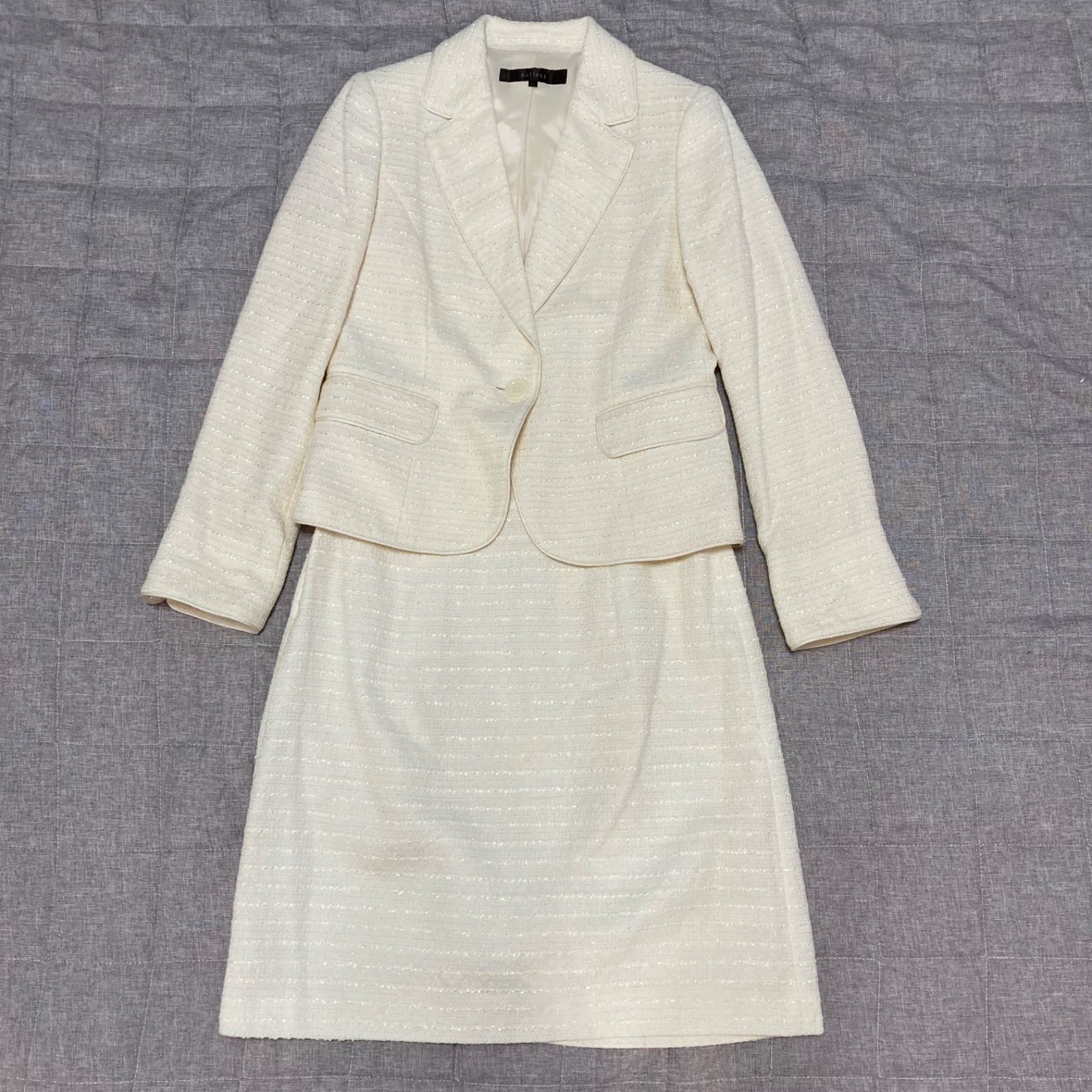 Reflect セットアップ ツイード ママスーツ スーツ リフレクト 卒業式 入学式 卒服 大きいサイズ XL