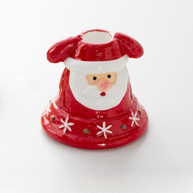 クリスマス キャンドルホルダー キャンドルスタンド セラミック 
