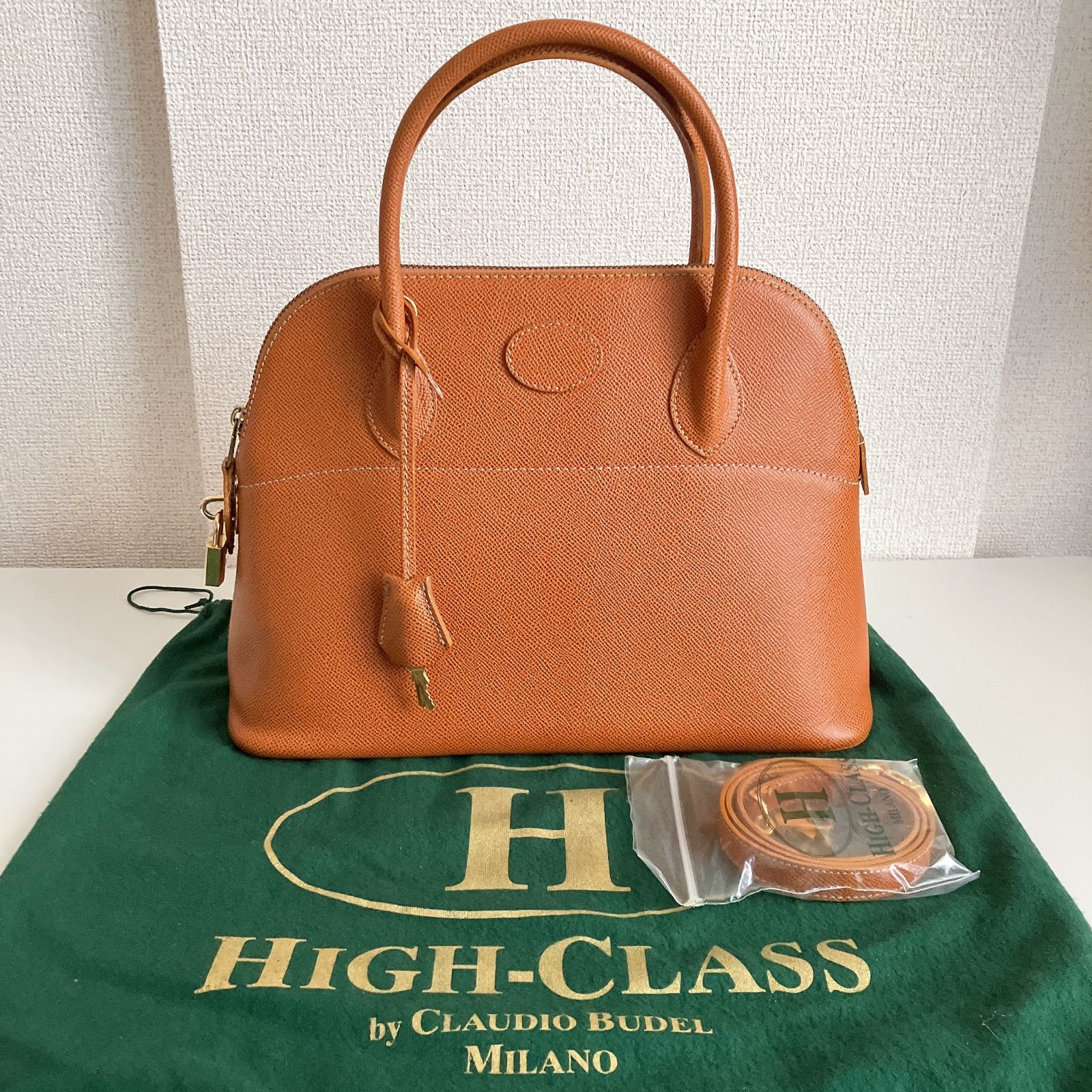 HIGH CLASS ハイクラス 2 way キャメル バッグ