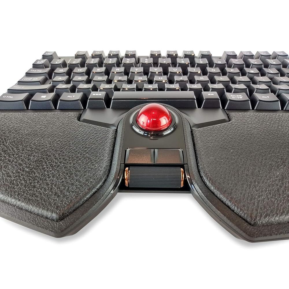 エレコム トラックボール付キーボード 有線 メンブレン キー割り当て ハードウェアマクロ対応 リストレスト ブラック TK-