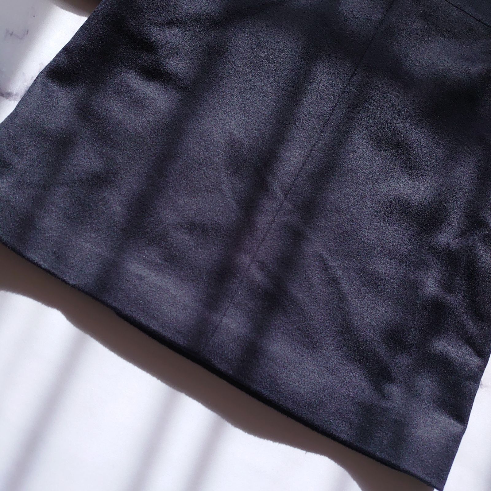 タグ付 元町ゼラール カシミヤ100％ ノーカラーコート 比翼 ネイビー M