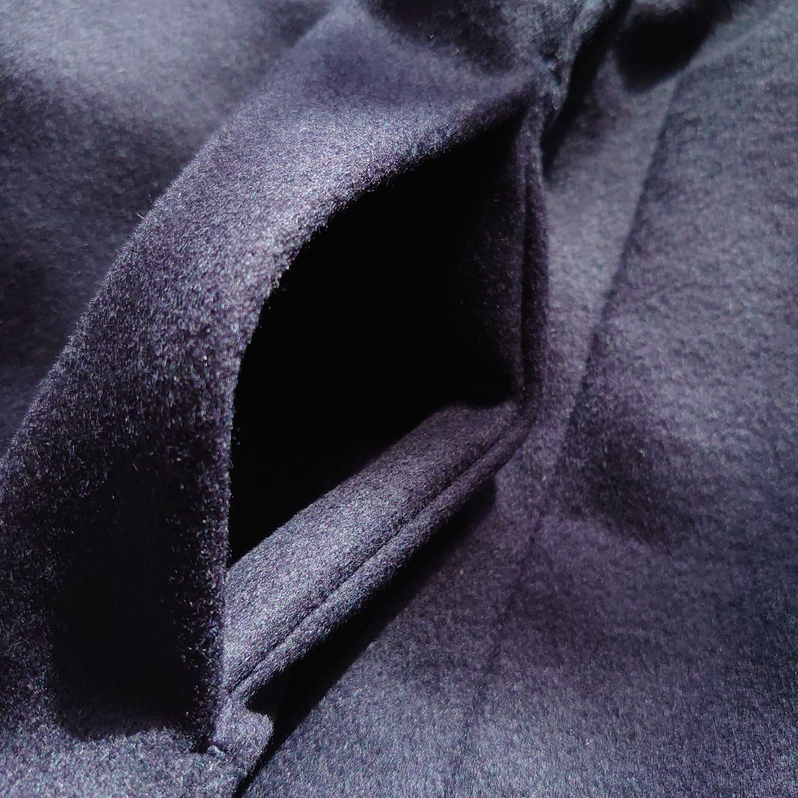 タグ付 元町ゼラール カシミヤ100％ ノーカラーコート 比翼 ネイビー M