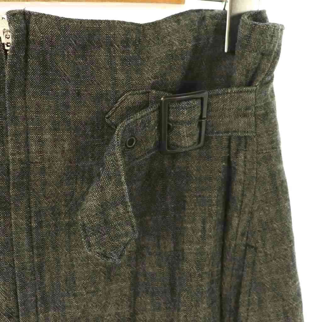 ワイズ Y's ヨウジヤマモト ベルトフレアスカート ロング ブラック