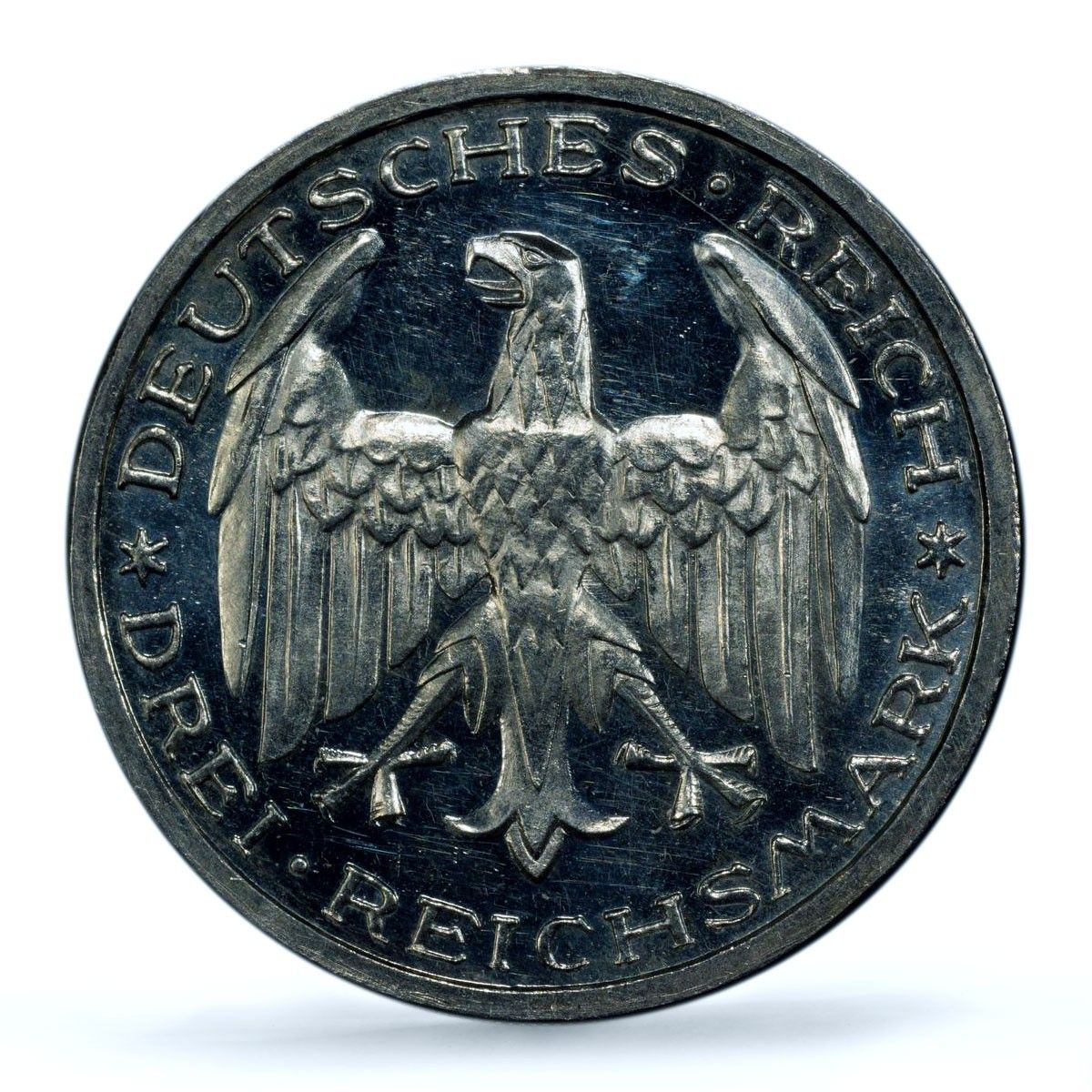 ドイツ ワイマール 3マルク マールブルク大学 歴史 PR63 PCGS 銀貨