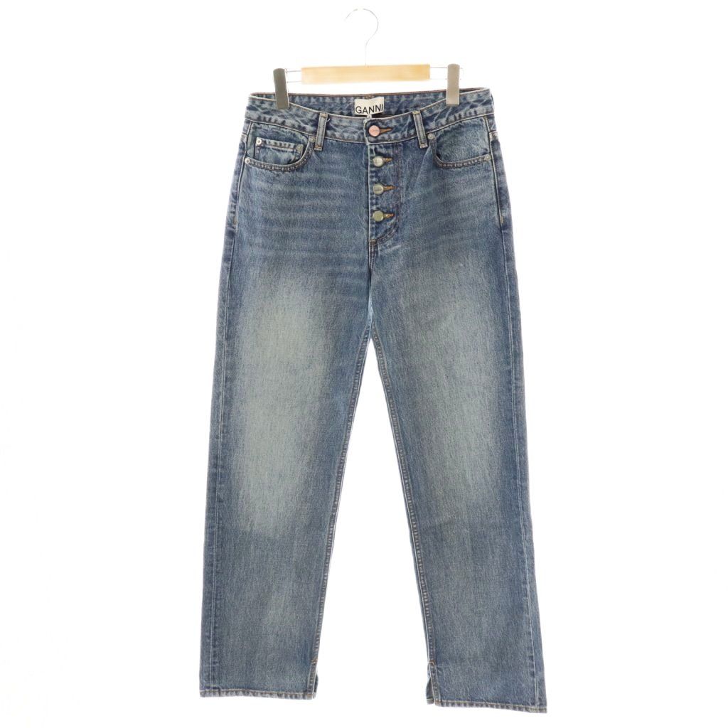 【中古】ガニー GANNI LOVY デニムパンツ ジーンズ ボランフライ コットン 28W 34L 紺 /NR ■OS レディース ガニー GANNI LOVY デニムパンツ ジーンズ ボランフライ コットン 28W