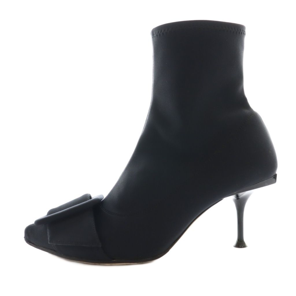 【中古】セルジオロッシ Sergio rossi スキューバソックスブーツ バックル付き 35.5 黒 ブラック A86560 /SS ■OS セルジオロッシ Sergio rossi スキューバソックスブーツ バックル付き