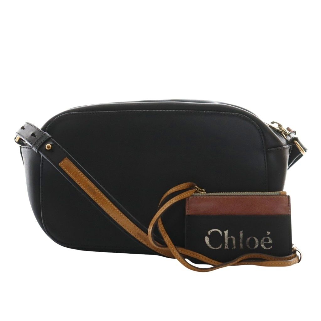 クロエ CHLOE サム ショルダーバッグ ポーチ付き 購入 レザー 黒