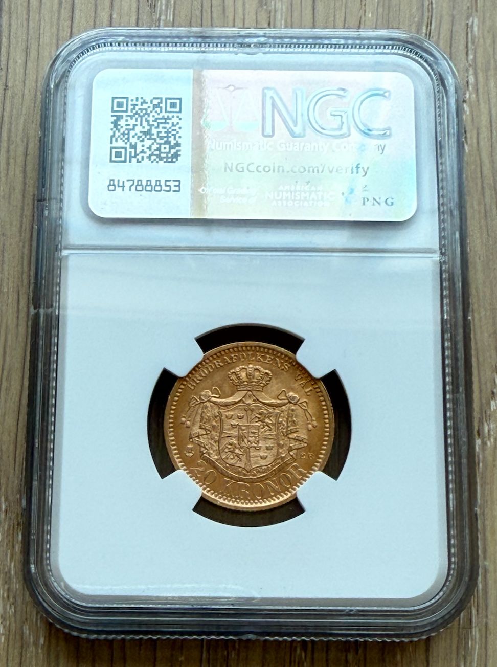 スウェーデン 1899 EB ゴールド 20 クローナ NGC MS64 オスカー II