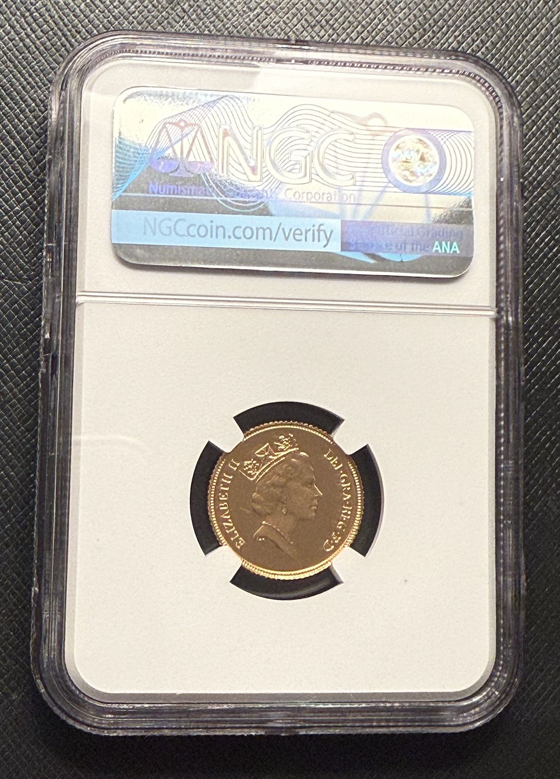 NGC準最高鑑定☆1982年イギリス1/2ソブリンプルーフ金貨☆PF69UC NGC準