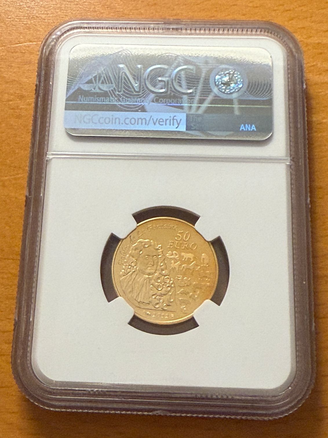 フランス 2012年 金貨 1 4オンス 50ユーロ NGC PF 69 UC 龍年