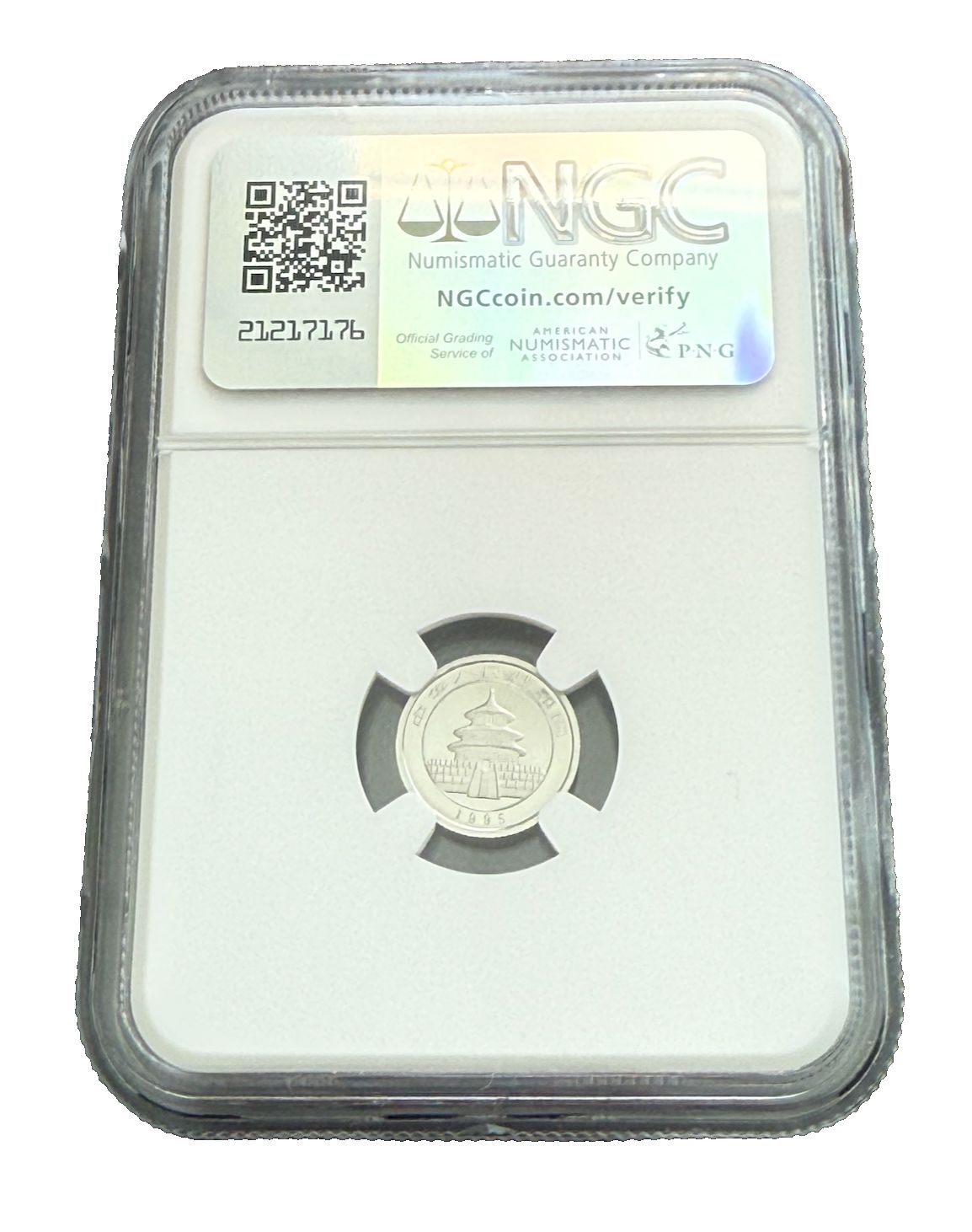 中国 1995年 プラチナ 1 20オンス 5元 パンダ NGC PF 64 UC キーデート