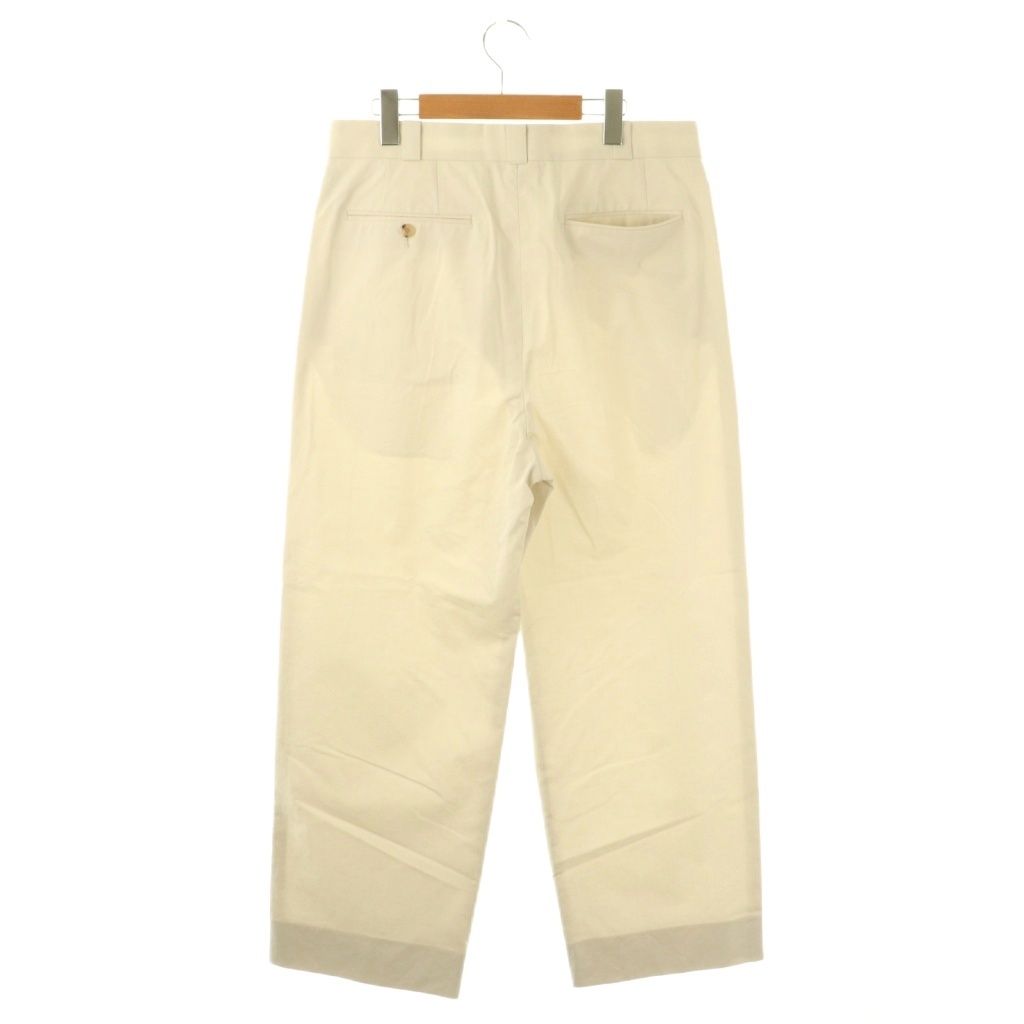 【中古】エイチビューティアンドユース H BEAUTY&YOUTH ピーチスキン チノパンツ プリーツパンツ L オフホワイト エイチビューティアンドユース H BEAUTY&YOUTH ピーチスキン