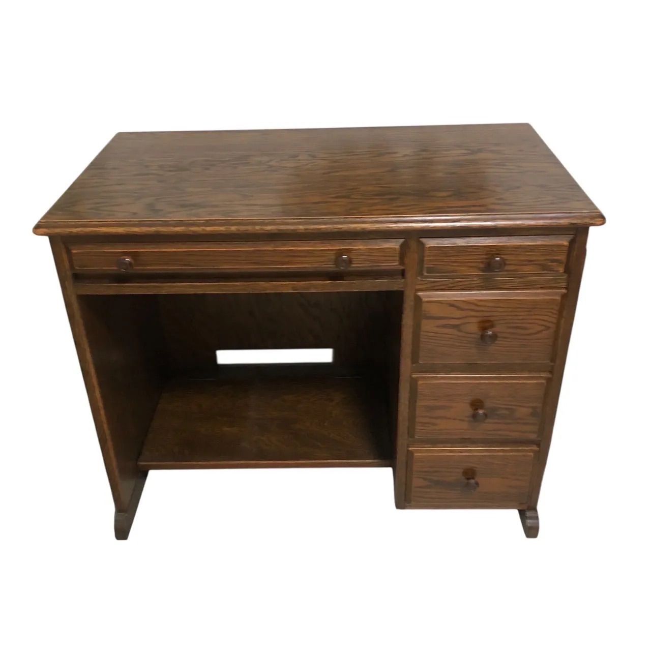 一読必須 近畿2府4県 東海2県 配送 書斎机 椅子セットVE 4503 S デスク チェア ヴィンテージ アンティーク インテリア 合板 ラッカー塗装 ブラウン 羽