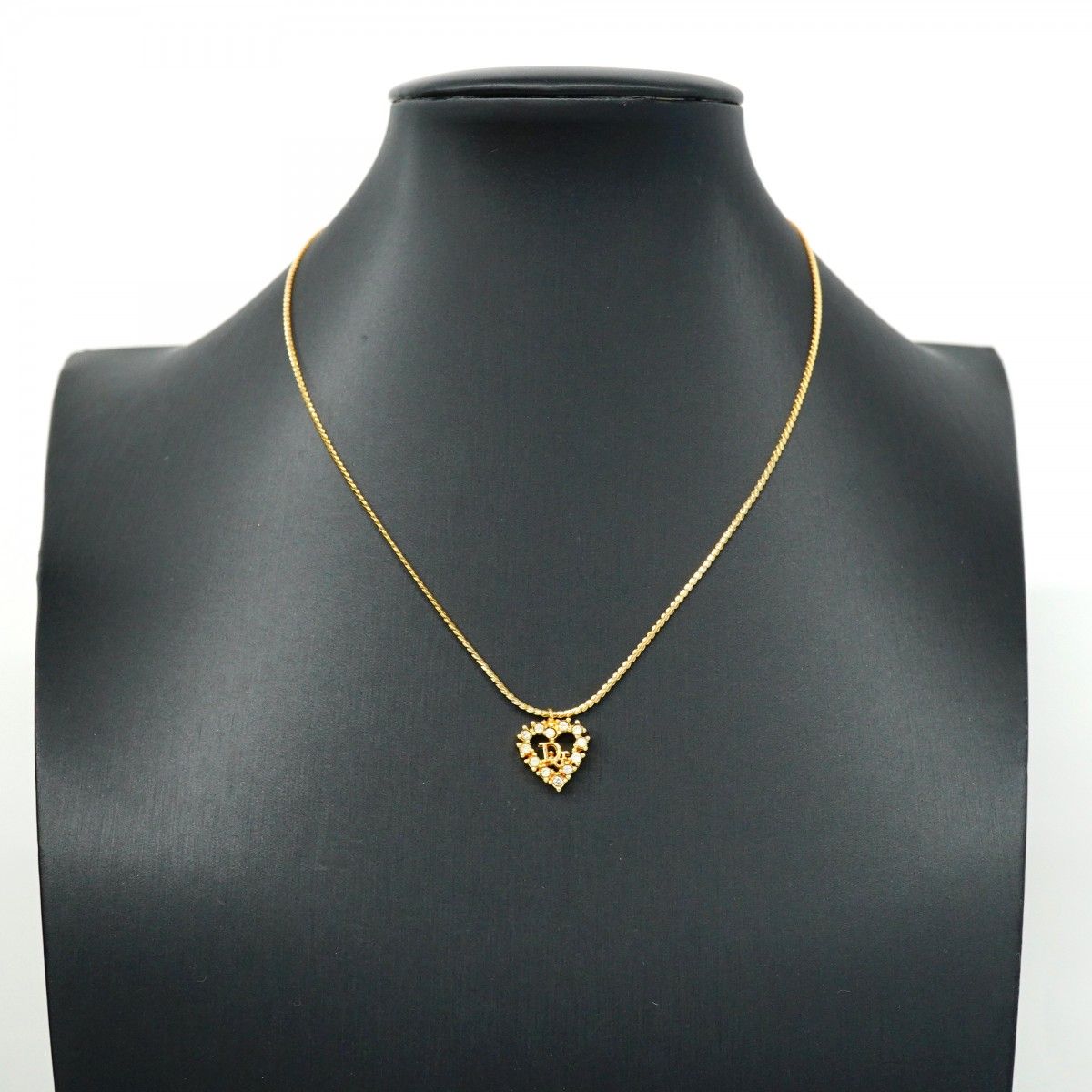 ディオール ロゴ ハートモチーフ ネックレス ゴールド 箱・保存袋付き 5job0767】クリスチャンディオール ネックレス ディオールロゴ ハート