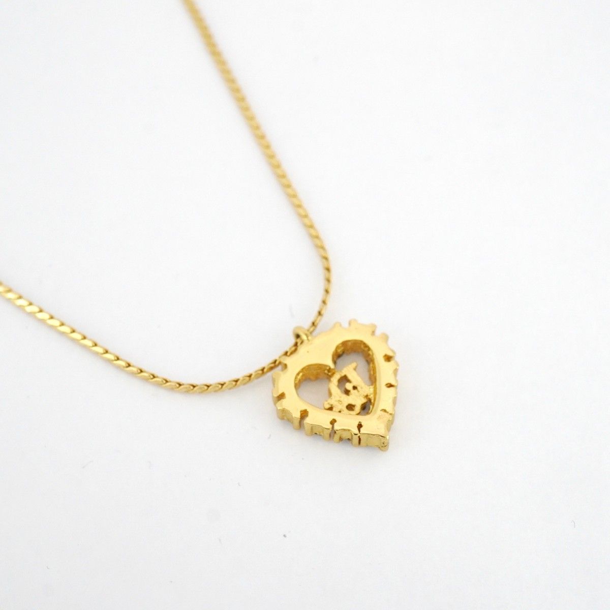 5job0767】クリスチャンディオール ネックレス ディオールロゴ ハート