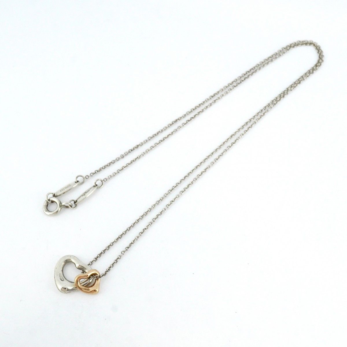 ティファニー　tiffany　 ネックレス　925 中古 5job0775】ティファニー ネックレス ダブルオープンハート K18PG