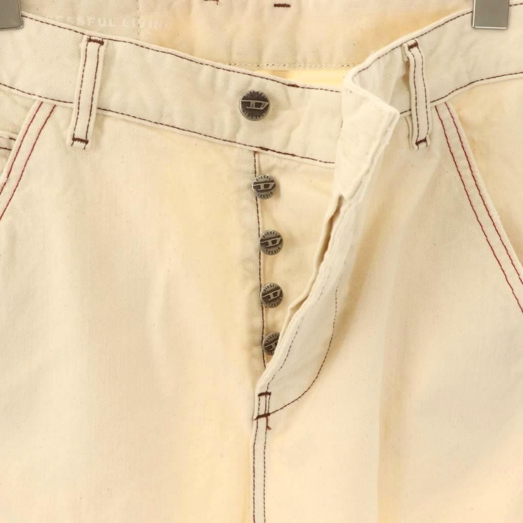 【中古】ディーゼル D-SIRE-CARGO パンツ カーゴ ボタンフライ W23 オフホワイト レッド ブラウン /DO ■OS ディーゼル DIESEL D-SIRE-CARGO パンツ カーゴ ボタンフライ W23 オフ