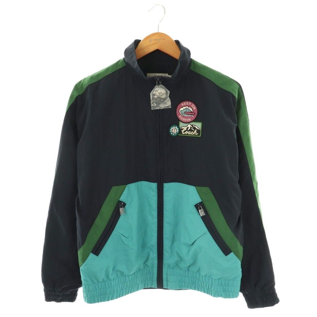 コーチ COACH ×ディズニー サーフ ミッキーマウス トラック ジャケット ジップアップ ワッペン S 紺 水色 緑 1545 /CX ■OS