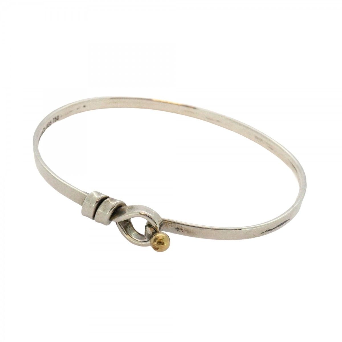 5 jpb 0008 ティファニー バングル フック＆アイ K 18 YG イエローゴールド シルバー925 レディース