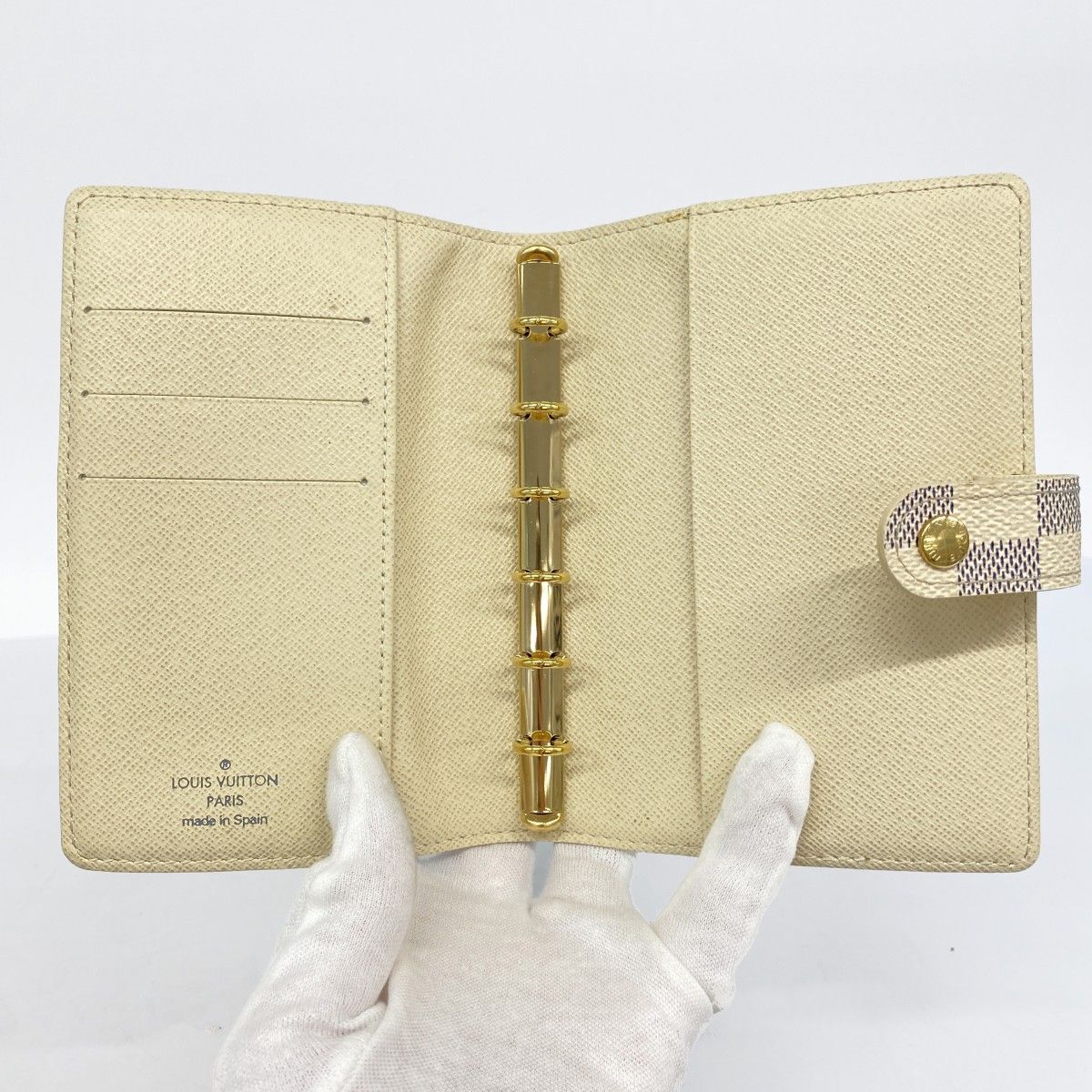 5pa0758】ルイヴィトン 手帳カバー ダミエ・アズール アジェンダPM