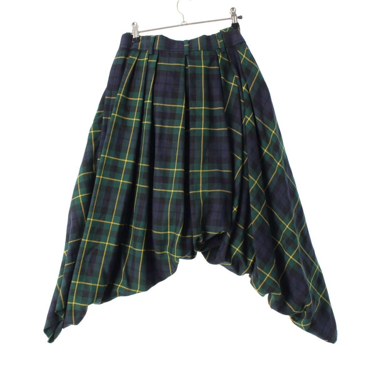 コムデギャルソン AD 2005 06 SS ウール タータンチェック 変型 ドレープ サルエルパンツ ボトムス GQ P 011 マルチ