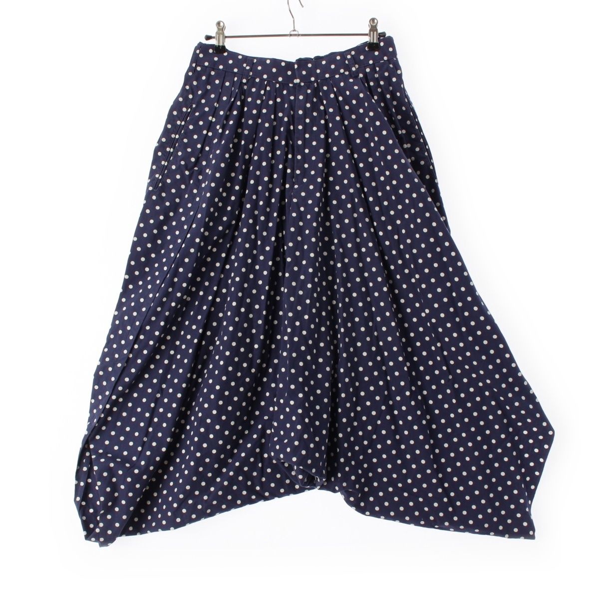 コムデギャルソン AD 2005 06 SS コットン ドット ドレープ 変形 サルエルパンツ ボトムス GQ-P 029 ネイビー ホワイト