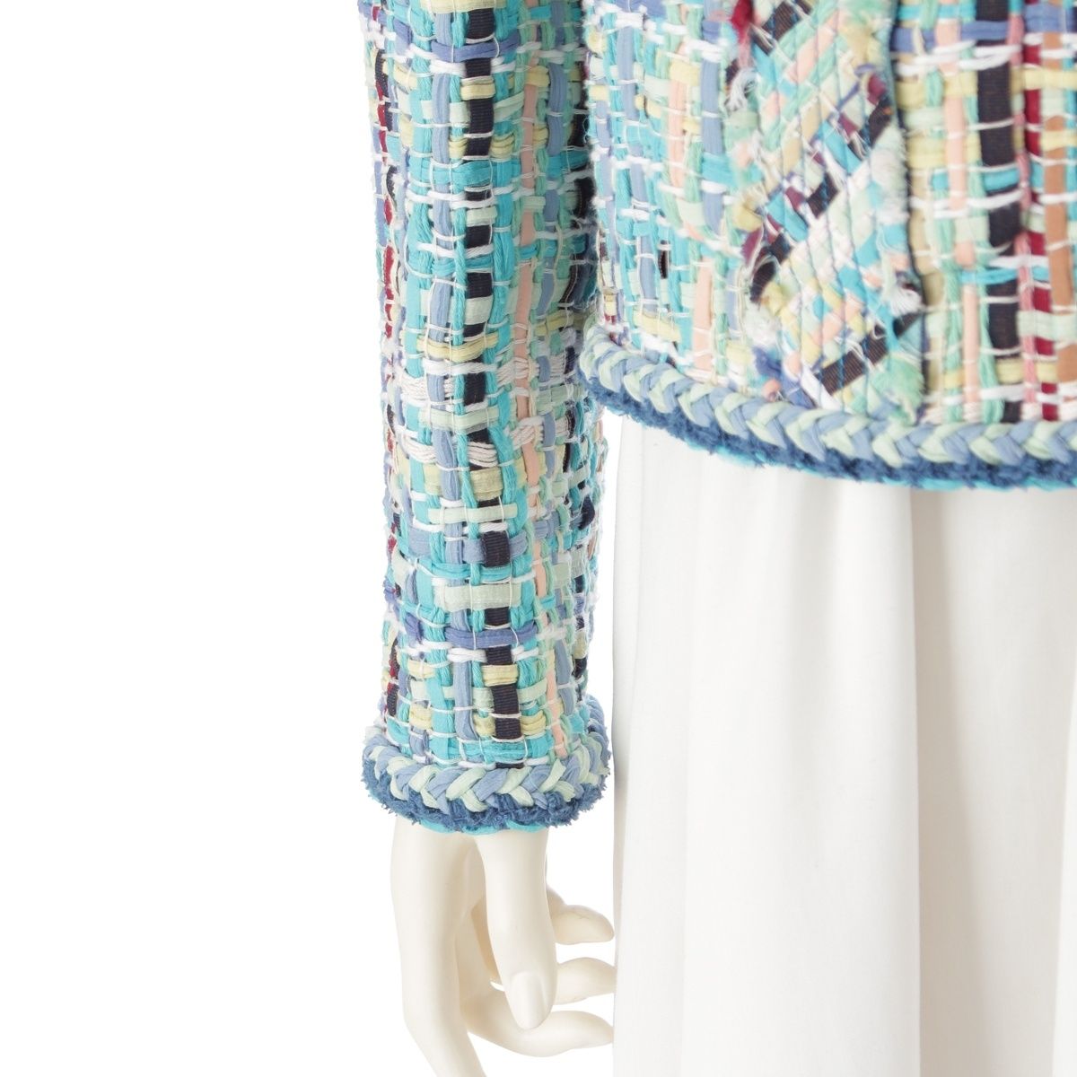 シャネル シルク コットン COCO CUBA ツイード 4ポケット ノーカラー