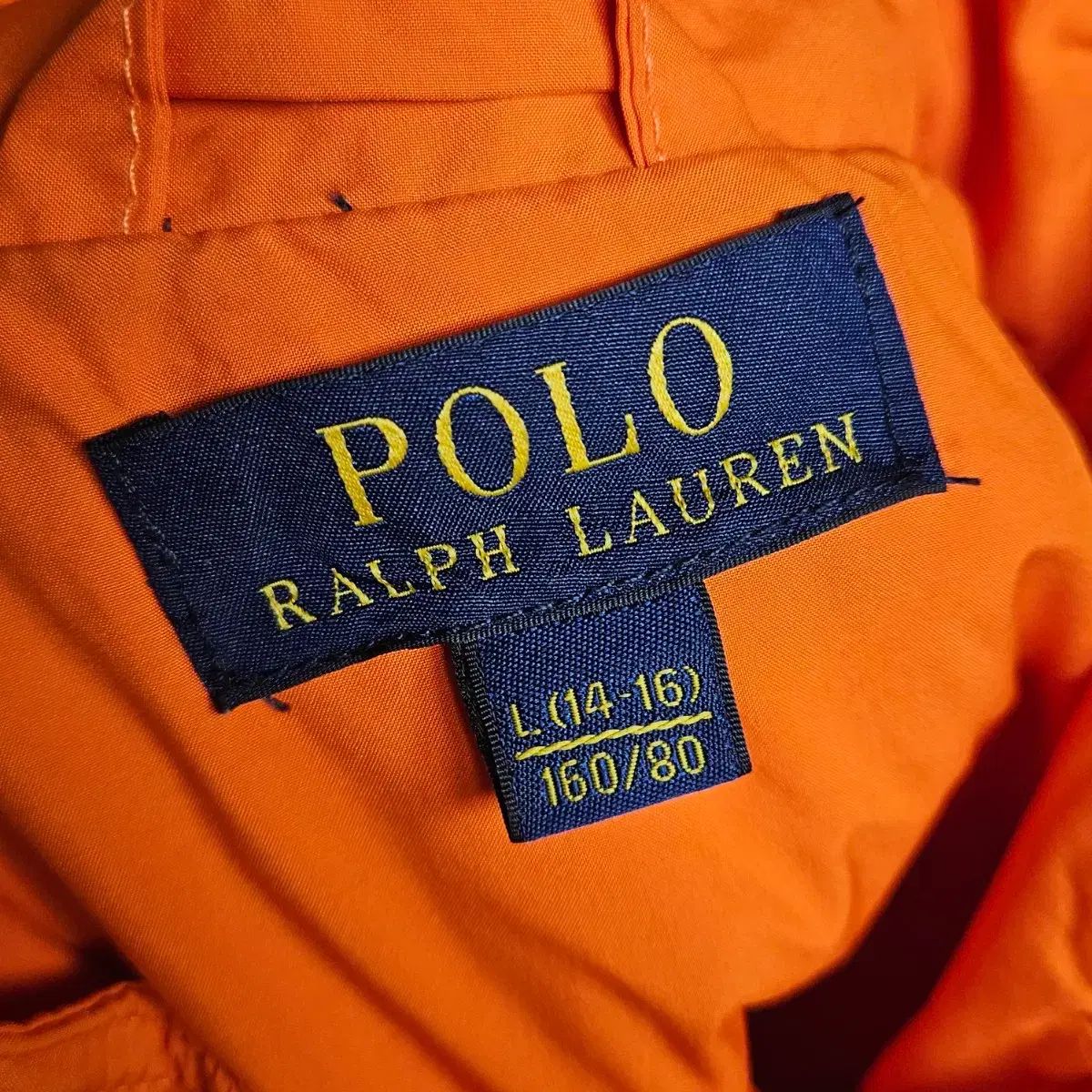  14-16 POLO RALPH LAUREN ポロラルフローレン キッズ キルティング 軽量 BEST ベスト オレンジ カーディガン トップス