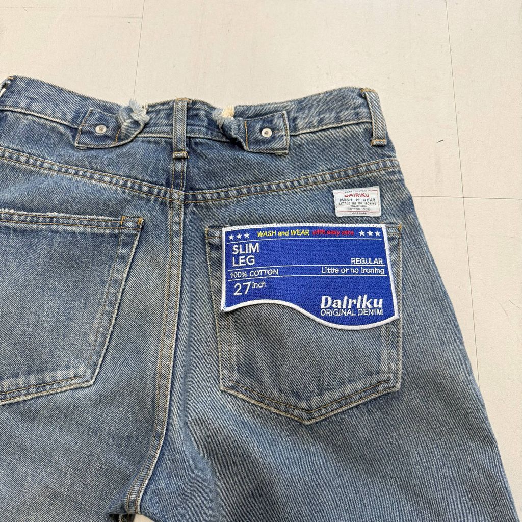 DAIRIKU ダイリク 21AW Flower Cross Embroidery Slim Denim Pants