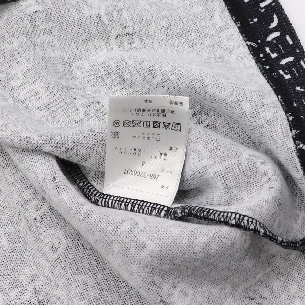 PGG ピージージー 総柄 ロゴ ナチュラルストレッチ ニット ハイネック