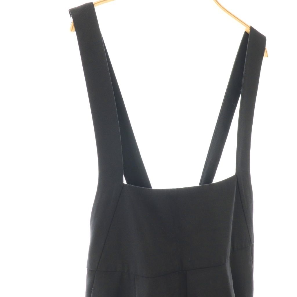 ドゥロワー Drawer 24SS スラブフレスコサロペット パンツ 38 ブラック