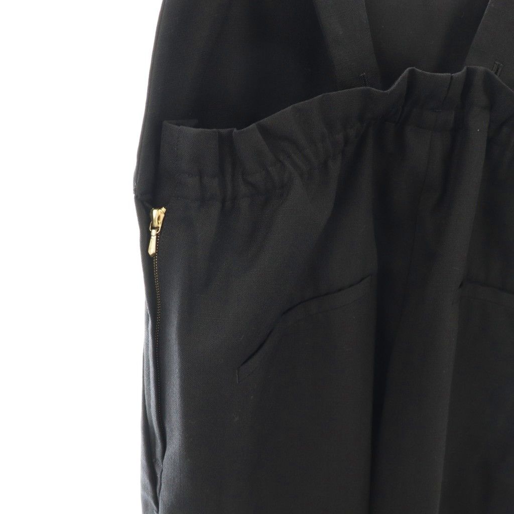 ドゥロワー Drawer 24SS スラブフレスコサロペット パンツ 38 ブラック