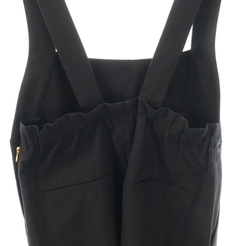 ドゥロワー Drawer 24SS スラブフレスコサロペット パンツ 38 ブラック