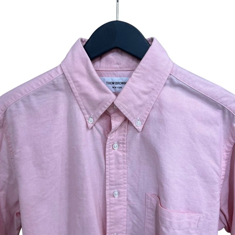 トムブラウン THOM BROWNE 長袖シャツ ピンク コットン メンズ 長袖T