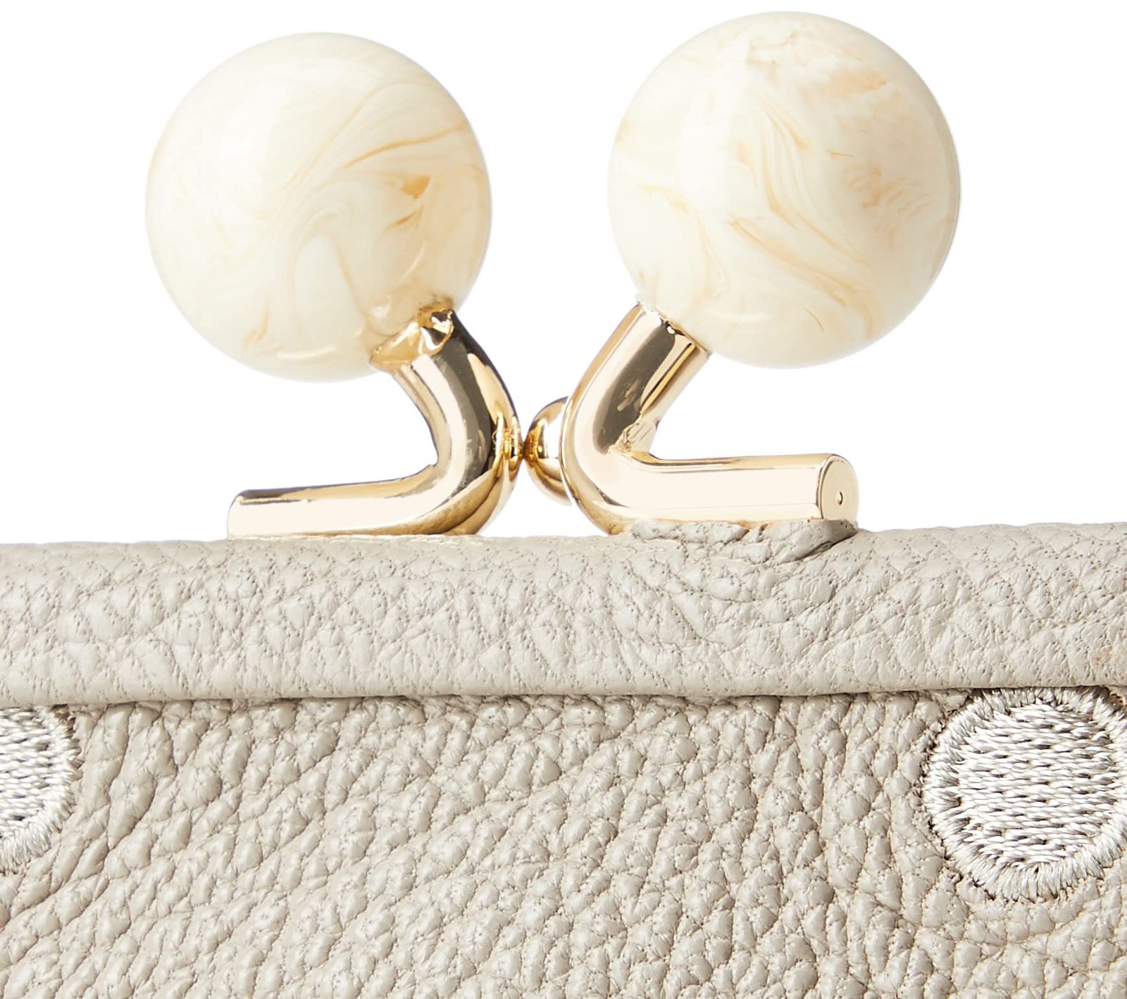 ペルケ] アクリル玉がま口長財布 財布 レディース ベスト 本革 08-06