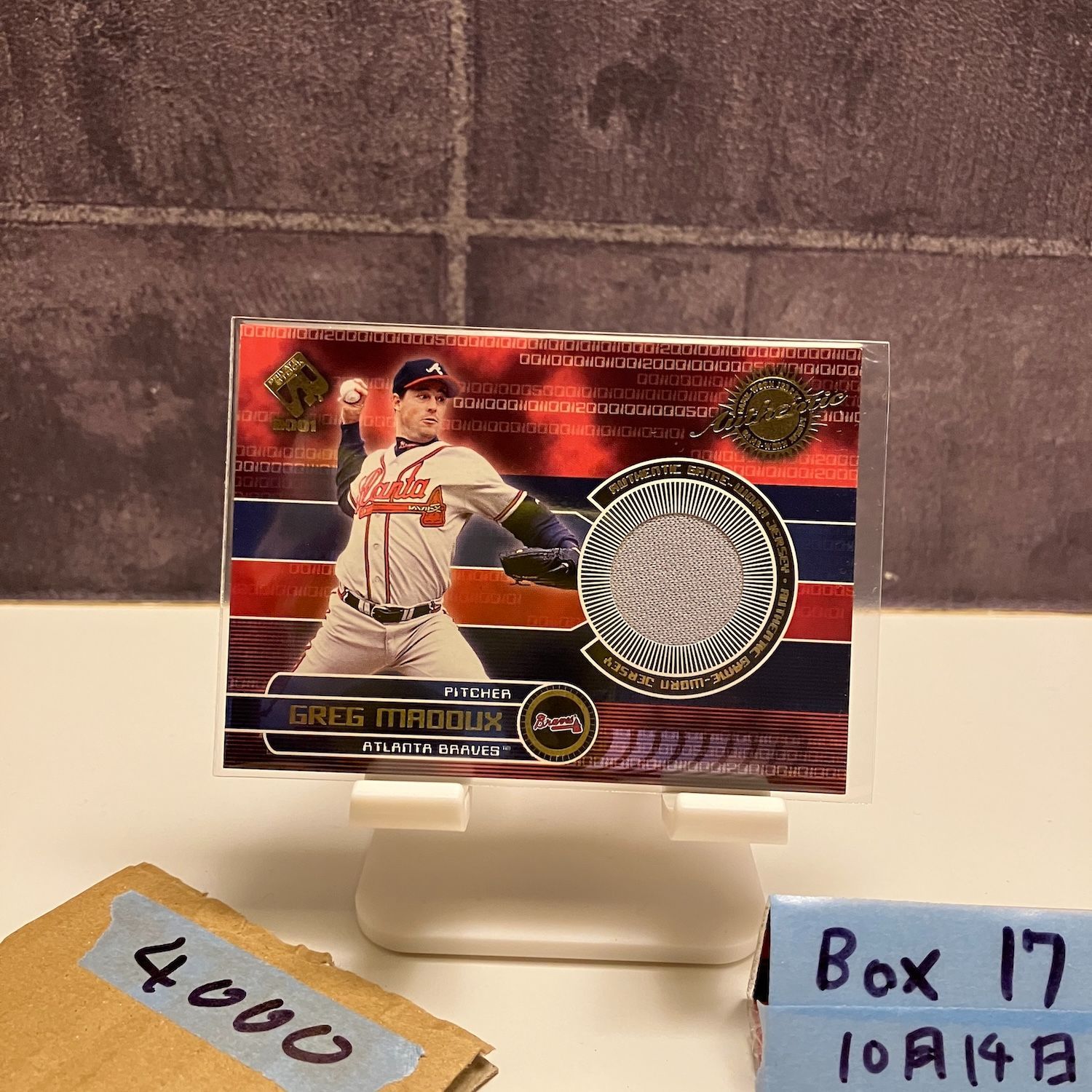 2001 Pacific Private Stock GREG MADDUX ATLANTA BRAVES ジャージ