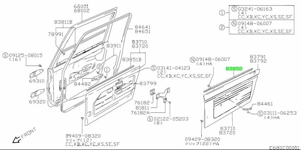 新品 スズキ純正 ジムニー JA11 JA12 JA22 JA71 JB31 フロントドア