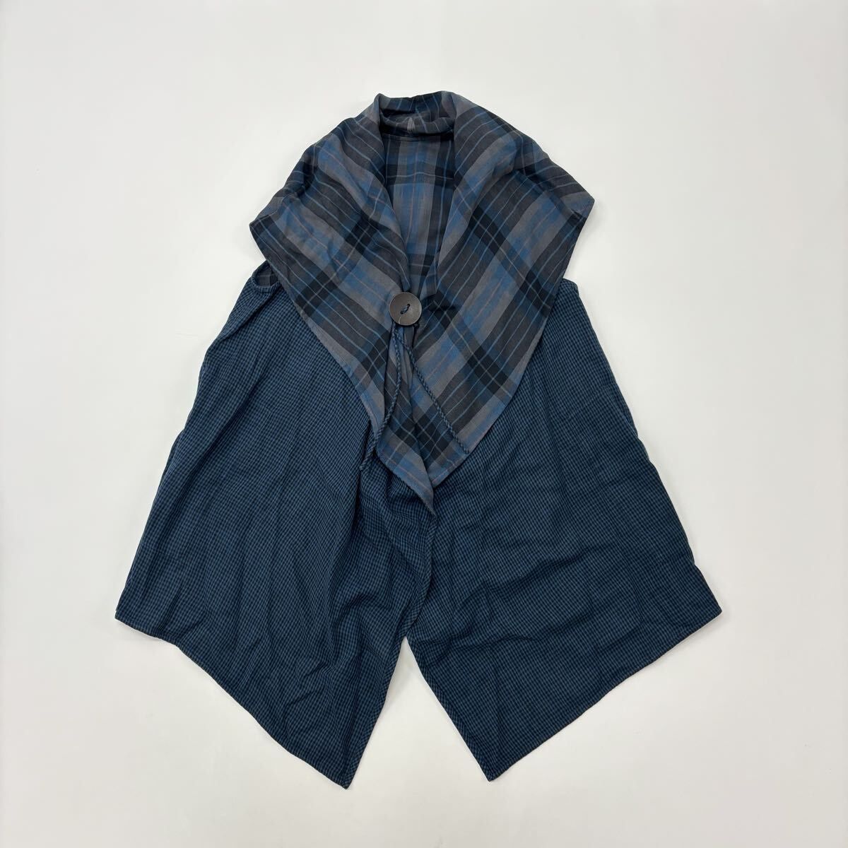 JURGEN LEHL ヨーガンレール デザイン デカボタン チェック ロング