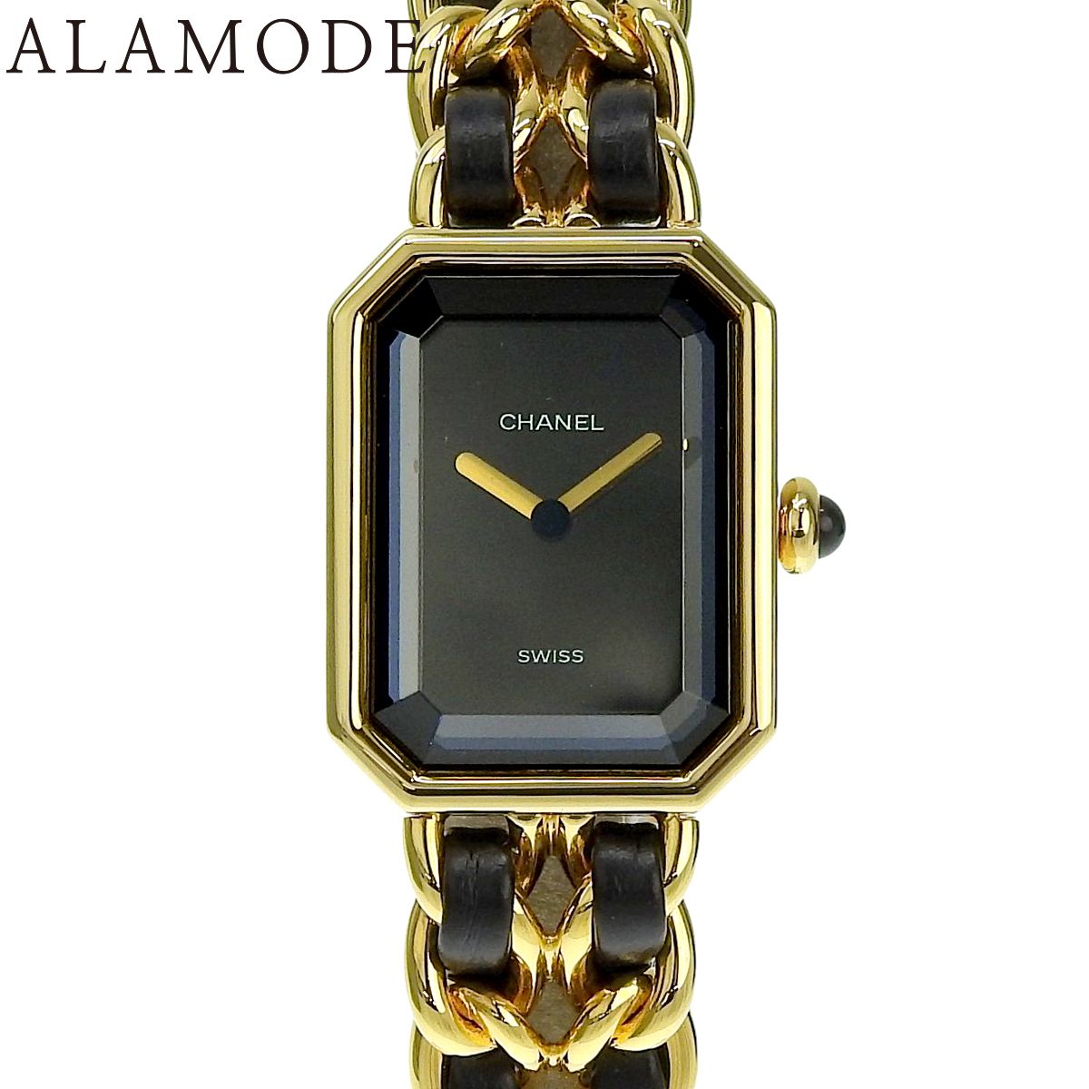 シャネル プルミエール L H0001 GP 革 ブラック クオーツ レディース 40802136235 アラモード